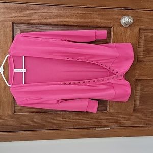Deep Barbie Pink button up cardigan